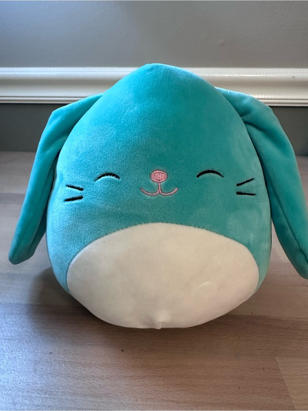 Squishmallows Regan Cute Teal Easter Bunny Soft Plush Stuffed Animal Toy 6”